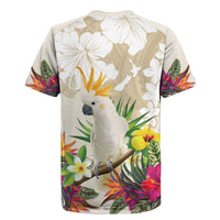 New Zealand Cacatua Galerita Rugby Jersey Aotearoa Cockatoo Tropical Flowers
