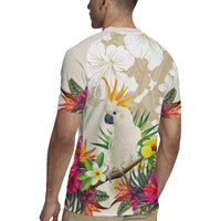 New Zealand Cacatua Galerita Rugby Jersey Aotearoa Cockatoo Tropical Flowers