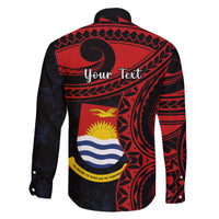 Personalised Kiribati Human Rights Day Family Matching Short Sleeve Bodycon Dress and Hawaiian Shirt Coat Of Arms With Polynesian Tropical Flowers LT14 - Polynesian Pride