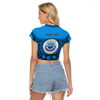 Personalised Yap Constitution Day Raglan Cropped T Shirt FSM Seal Happy 24 December LT14 - Polynesian Pride
