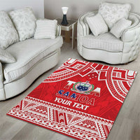 Samoa Rugby Custom Area Rug Toa Samoa Pacific Sporty Red - Polynesian Pride