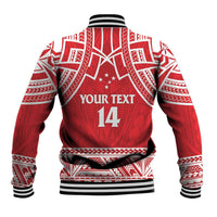 Samoa Rugby Custom Baseball Jacket Toa Samoa Pacific Sporty Red - Polynesian Pride