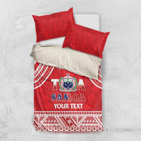 Samoa Rugby Custom Bedding Set Toa Samoa Pacific Sporty Red - Polynesian Pride