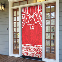 Samoa Rugby Custom Door Cover Toa Samoa Pacific Sporty Red - Polynesian Pride