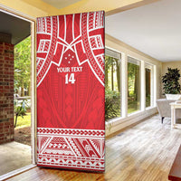 Samoa Rugby Custom Door Cover Toa Samoa Pacific Sporty Red - Polynesian Pride