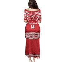 Samoa Rugby Custom Family Matching Puletasi and Hawaiian Shirt Toa Samoa Pacific Sporty Red - Polynesian Pride