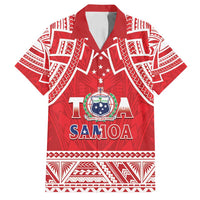 Samoa Rugby Custom Family Matching Tank Maxi Dress and Hawaiian Shirt Toa Samoa Pacific Sporty Red - Polynesian Pride