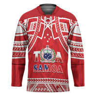 Samoa Rugby Custom Hockey Jersey Toa Samoa Pacific Sporty Red LT14 Unisex Red - Polynesian Pride