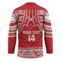 Samoa Rugby Custom Hockey Jersey Toa Samoa Pacific Sporty Red LT14 - Polynesian Pride