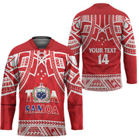 Samoa Rugby Custom Hockey Jersey Toa Samoa Pacific Sporty Red LT14 - Polynesian Pride