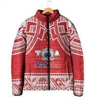 Samoa Rugby Custom Padded Jacket Toa Samoa Pacific Sporty Red - Polynesian Pride