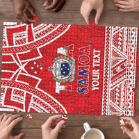 Samoa Rugby Custom Puzzle Toa Samoa Pacific Sporty Red - Polynesian Pride