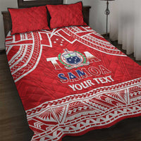 Samoa Rugby Custom Quilt Bed Set Toa Samoa Pacific Sporty Red - Polynesian Pride