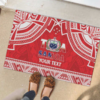 Samoa Rugby Custom Rubber Doormat Toa Samoa Pacific Sporty Red - Polynesian Pride