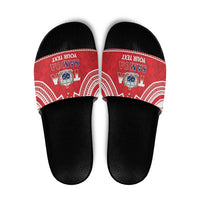 Samoa Rugby Custom Slide Sandals Toa Samoa Pacific Sporty Red - Polynesian Pride