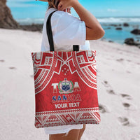 Samoa Rugby Custom Tote Bag Toa Samoa Pacific Sporty Red - Polynesian Pride