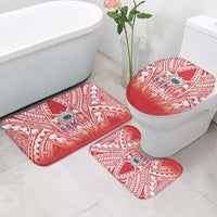 Toa Samoa Rugby Custom Bathroom Set Samoa mo Samoa Polynesian Pacific Red - Polynesian Pride