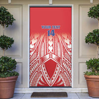 Toa Samoa Rugby Custom Door Cover Samoa mo Samoa Polynesian Pacific Red - Polynesian Pride
