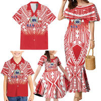 Toa Samoa Rugby Custom Family Matching Mermaid Dress and Hawaiian Shirt Samoa mo Samoa Polynesian Pacific Red - Polynesian Pride