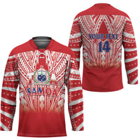 Toa Samoa Rugby Custom Hockey Jersey Samoa mo Samoa Polynesian Pacific Red LT14 - Polynesian Pride