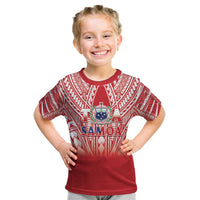 Toa Samoa Rugby Custom Kid T Shirt Samoa mo Samoa Polynesian Pacific Red - Polynesian Pride