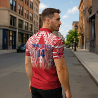Toa Samoa Rugby Custom Zipper Polo Shirt Samoa mo Samoa Polynesian Pacific Red - Polynesian Pride