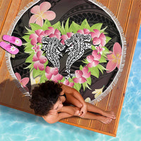 Polynesia Valentine's Day Beach Blanket Hammerhead Shark Plumeria With Polynesian Pattern LT14 - Polynesian Pride