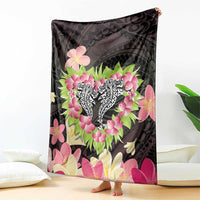 Polynesia Valentine's Day Blanket Hammerhead Shark Plumeria With Polynesian Pattern LT14 - Polynesian Pride