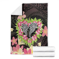 Polynesia Valentine's Day Blanket Hammerhead Shark Plumeria With Polynesian Pattern LT14 - Polynesian Pride