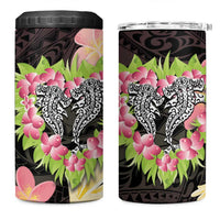 Polynesia Valentine's Day 4 in 1 Can Cooler Tumbler Hammerhead Shark Plumeria With Polynesian Pattern LT14 One Size: 16 oz Black - Polynesian Pride