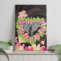 Polynesia Valentine's Day Canvas Wall Art Hammerhead Shark Plumeria With Polynesian Pattern LT14 - Polynesian Pride
