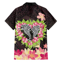 Polynesia Valentine's Day Hawaiian Shirt Hammerhead Shark Plumeria With Polynesian Pattern LT14 - Polynesian Pride