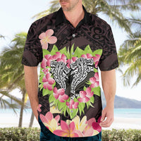 Polynesia Valentine's Day Hawaiian Shirt Hammerhead Shark Plumeria With Polynesian Pattern LT14 - Polynesian Pride
