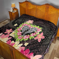 Polynesia Valentine's Day Quilt Hammerhead Shark Plumeria With Polynesian Pattern