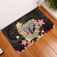 Polynesia Valentine's Day Rubber Doormat Hammerhead Shark Plumeria With Polynesian Pattern LT14 - Polynesian Pride