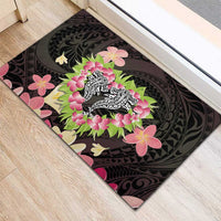 Polynesia Valentine's Day Rubber Doormat Hammerhead Shark Plumeria With Polynesian Pattern LT14 - Polynesian Pride