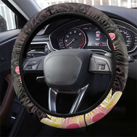 Polynesia Valentine's Day Steering Wheel Cover Hammerhead Shark Plumeria With Polynesian Pattern LT14 - Polynesian Pride