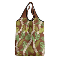 Brown Hawaii Plumeria Lei With Tropical Leaves Grocery Bag LT14 - Polynesian Pride