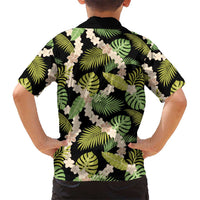 Black Hawaii Plumeria Lei With Tropical Leaves Hawaiian Shirt LT14 - Polynesian Pride