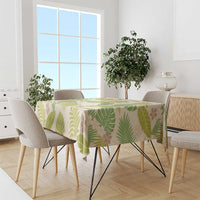 Beige Hawaii Plumeria Lei With Tropical Leaves Tablecloth LT14 - Polynesian Pride