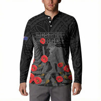 Personalised New Zealand ANZAC Day Button Sweatshirt Lest We Forget Soldier Memorial LT15 - Polynesian Pride