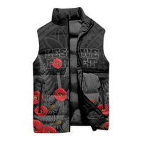 Personalised New Zealand ANZAC Day Sleeveless Puffer Jacket Lest We Forget Soldier Memorial