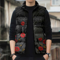 Personalised New Zealand ANZAC Day Sleeveless Puffer Jacket Lest We Forget Soldier Memorial