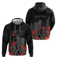 Personalised New Zealand ANZAC Day Zip Hoodie Lest We Forget Soldier Memorial LT15 - Polynesian Pride