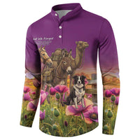 ANZAC Day Button Sweatshirt Lest We Forget The Animals Of War LT15 - Polynesian Pride