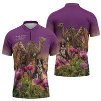 ANZAC Day Zipper Polo Shirt Lest We Forget The Animals Of War LT15 - Polynesian Pride