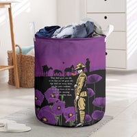 ANZAC Soldier and War Animals Laundry Basket We Will Remember Them LT15 Purple - Polynesian Pride