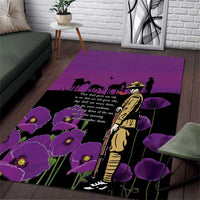 ANZAC Soldier and War Animals Area Rug We Will Remember Them LT15 Purple - Polynesian Pride