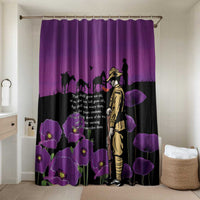ANZAC Soldier and War Animals Bathroom Set We Will Remember Them LT15 Shower Curtain Only Purple - Polynesian Pride