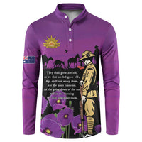 ANZAC Soldier and War Animals Button Sweatshirt We Will Remember Them LT15 Purple - Polynesian Pride